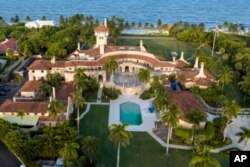 Pemandangan udara dari kawasan Mar-a-Lago milik Donald Trump terlihat pada 10 Agustus 2022, di Palm Beach, Florida. (Foto: AP)