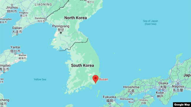 Busan, South Korea (Map data 2024 Google)