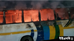 ঢাকার গুলিস্তান, মিরপুর ও কলাবাগান এলাকায় তিনটি বাসে আগুন ধরিয়ে দেয়া হয়। ২৩ ডিসেম্বর, ২০২৩।
