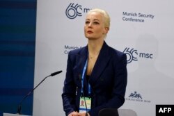 Yulia Navalnaya, wife of late Russian opposition leader Alexey Navalny, attends the Munich Security Conference in Munich, Germany on Feb. 16, 2024, on the day it was announced that Navalny is dead.