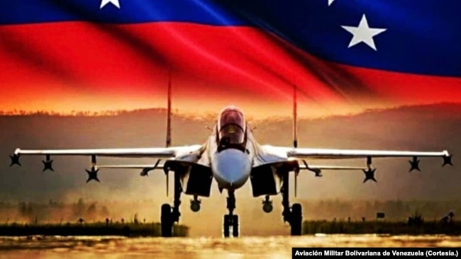 Imagen del avión caza de fabricación rusa Sukhoi 30-MK2 comprado por Venezuela a Rusia en 2006, difundida por la cuenta oficial en Instagram de la Aviación Militar Bolivariana.