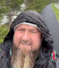 Chechen strongman Ramzan Kadyrov is seen in a screengrab from a video posted Sunday to his Telegram channel. It's unknown when the video was recorded.