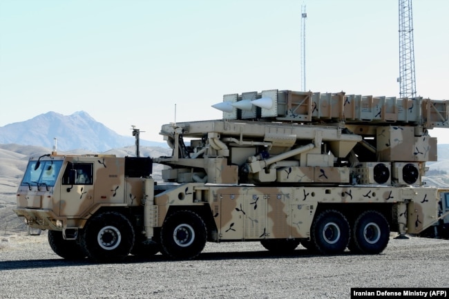 This handout picture provided by the Iranian Defence Ministry on Feb. 17, 2024, shows a Sayad-3 missile system during the unveiling of the Arman defense systems at an undisclosed location.