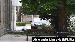 Cetinje, crime scene after bomb explosion