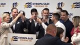 Europe Now Movement celebrates after the snap parliamentary elections in Montenegro