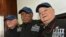 FILE - Members of the Never Miss a Super Bowl Club, from the left, Tom Henschel, Gregory Eaton, and Don Crisman pose for a group photograph during a welcome luncheon, in Atlanta, Feb. 1, 2019. 