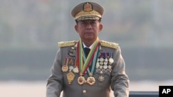 (FILE) Senior Gen. Min Aung Hlaing, head of the military council in Burma, March 2023.