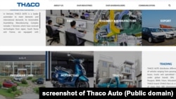 Ảnh chụp màn hình trang web của hãng Thaco Auto, 28/6/2023.