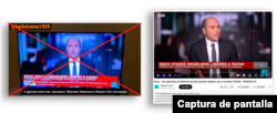 Comparación del video en X (izquierda) y el reporte original de France24 (derecha).