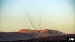 راکت های شلیک شده از جنوب لبنان که در نزدیکی کریات شمونه در شمال اسرائیل رهگیری شد. آرشیو