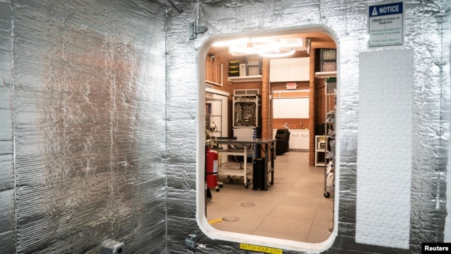 A working area is seen inside the Mars Dune Alpha, NASA's simulated Mars habitat, being used as preparations for sending humans to the Red Planet, at the agency's Johnson Space Center in Houston, Texas, U.S. April 11, 2023. (REUTERS/Go Nakamura)