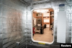A working area is seen inside the Mars Dune Alpha, NASA's simulated Mars habitat, being used as preparations for sending humans to the Red Planet, at the agency's Johnson Space Center in Houston, Texas, U.S. April 11, 2023. (REUTERS/Go Nakamura)