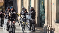 ARCHIVO - Fuerte dispositivo de seguridad en la Casa del Pueblo tras intento de golpe de Estado en Bolivia, el 27 de junio de 2024.