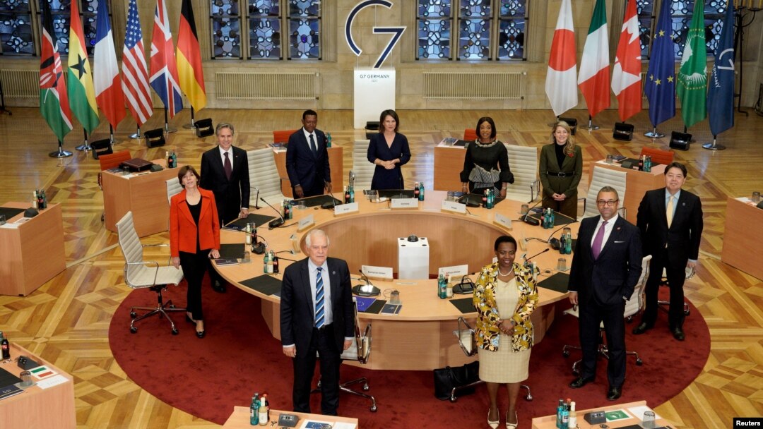 资料照片：G-7外长2022年11月4日在德国明斯特市政厅参加会议。