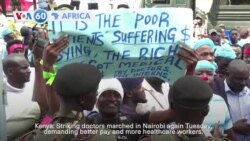VOA 60: Kenya doctors continue striking, UN High Commissioner meets displaced in DRC, and more.
