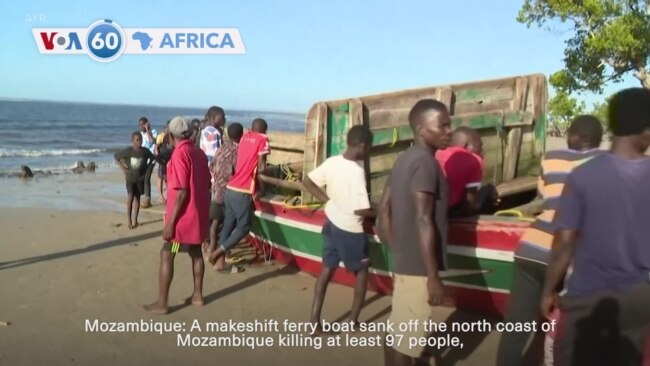 VOA60 Africa - At least 97 dead after makeshift ferry sinks off Mozambique coast
