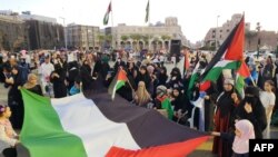 Une manifestation pro-palestinienne à Tripoli.