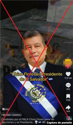 Captura de desinformación en TikTok.