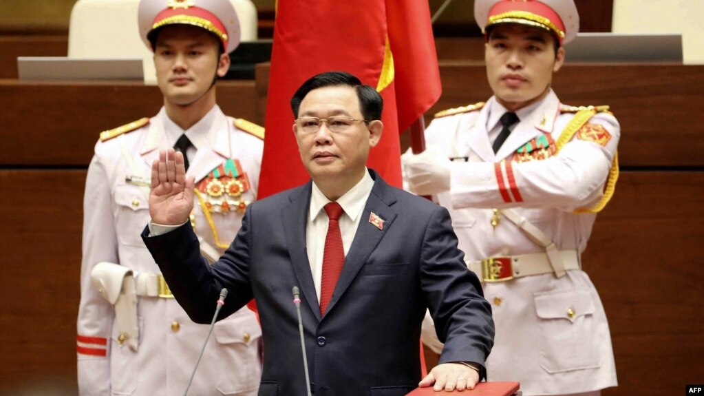Ông Vương Đình Huệ lúc nhậm chức Chủ tịch Quốc hội hồi năm 2021