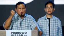 Calon presiden Prabowo Subianto, menyampaikan pidato bersama pasangannya Gibran Rakabuming Raka saat acara peninjauan hasil pemilu di Jakarta, 14 Februari 2024. (Foto: REUTERS/Willy Kurniawan)