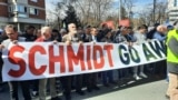Bosna i Hercegovina - Neformalna grupa građana "ReSTART" i Udruženje nezavisnih intelektualaca "Krug 99" organizovali su protest ispred OHR-a, Sarajevo, 31.03.2023.