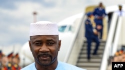 FILE The leader of Mali's junta, Assimi Goita, is welcomed upon arrival at Pulkovo airport ahead of the second Russia-Africa summit, in Saint Petersburg on July 26, 2023. 