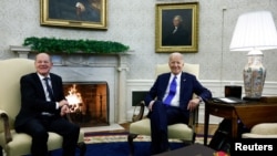 Presidenti i Shteteve të Bashkuara Joe Biden takohet me kancelarin gjerman Olaf Scholz në Shtëpinë e Bardhë, 9 shkurt, 2024.