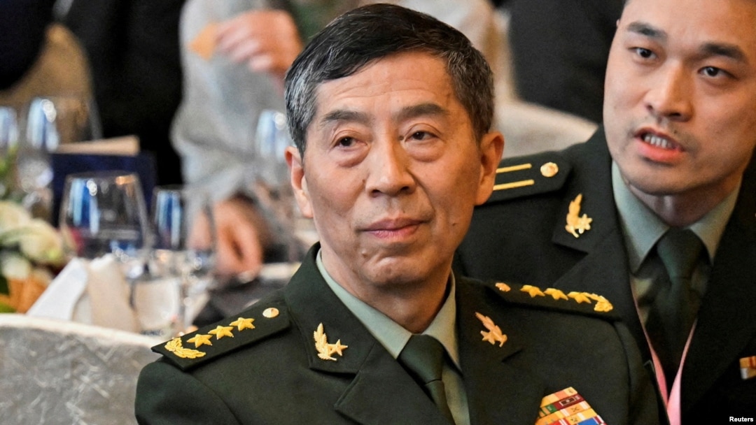 FILE - Then-Defense Minister Li Shangfu of China attends the 20th IISS Shangri-La Dialogue in Singapore on June 2, 2023. Li has been expelled from the ruling Communist Party, state media said on June 27, 2024.