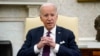 FILE - President Joe Biden speaks during a meeting in the Oval Office of the White House in Washington, Oct. 25, 2023. 