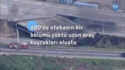 ABD’de otobanın bir bölümü çöktü uzun araç kuyrukları oluştu