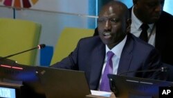 William Samoei Ruto, President of the Republic of Kenya, addresses the United Nations Sustainable Development Forum, Sept. 18, 2023. 