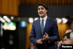 Perdana Menteri Kanada Justin Trudeau berbicara selama sesi tanya jawab di House of Commons di Parliament Hill di Ottawa, Ontario, Kanada, 29 Januari 2024. (Foto: Reuters)