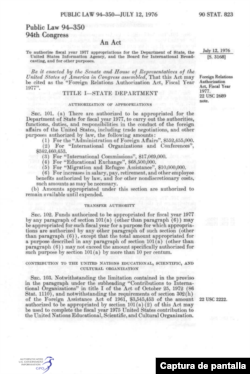 La Carta de la VOA fue redactada en 1960 y luego promulgada como ley el 12 de julio de 1976 por el presidente Gerald Ford para proteger la integridad de la programación de la VOA y definir la misión de la organización.