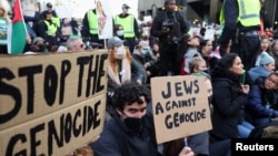 Demonstrators protest in solidarity with Palestinians in Gaza, amid the ongoing conflict between Israel and the Palestinian Islamist group Hamas, in London, Britain, Nov. 4, 2023.