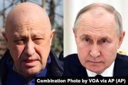 Evgeny Prigozhin and Vladimir Putin. Combination photo (AP)