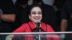 Megawati Sukarnoputri, mantan presiden dan pimpinan PDI-P, di Stadion Gelora Bung Karno di Jakarta pada 3 Februari 2024. (Foto: Yasuyoshi Chiba/AFP)