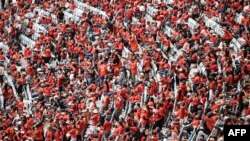 Economic Freedom Fighters (EFF) supporters gather in the stands during the EFF manifesto launch at the Moses Mabhida stadium in Durban on Saturday, February 10, 2024.