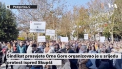 Protest crnogorskih prosvetara ispred Skupštine u Podgorici