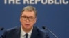 FILE - Serbian President Aleksandar Vucic speaks during a public address in Belgrade, Feb. 2, 2024. Vucic said, Oct. 20, 2024, Serbia will continue to refuse to impose sanctions against Russia over its invasion of Ukraine despite Western pressure.