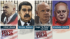 Fotocomposición realizada por la Voz de América de los 4 funcionarios venezolanos solicitados penalmente por narcoterrorismo en Estados Unidos desde marzo de 2020, 2 de los cuales se encuentran ya detenidos y procesados judicialmente en las cortes norteamericanas.