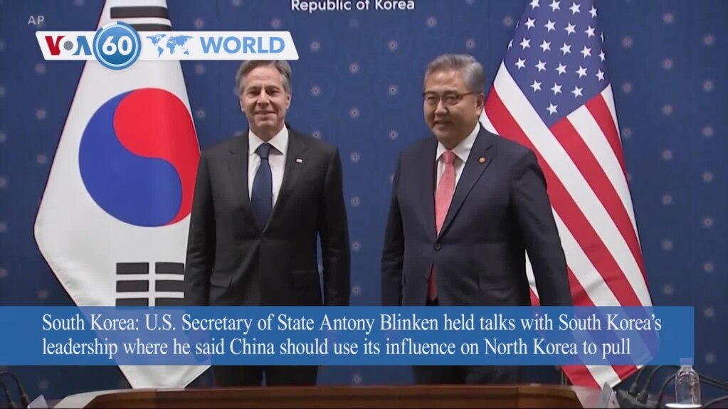 VOA60 World - U.S. Secretary of State Antony Blinken condemns military cooperation between North Korea and Russia