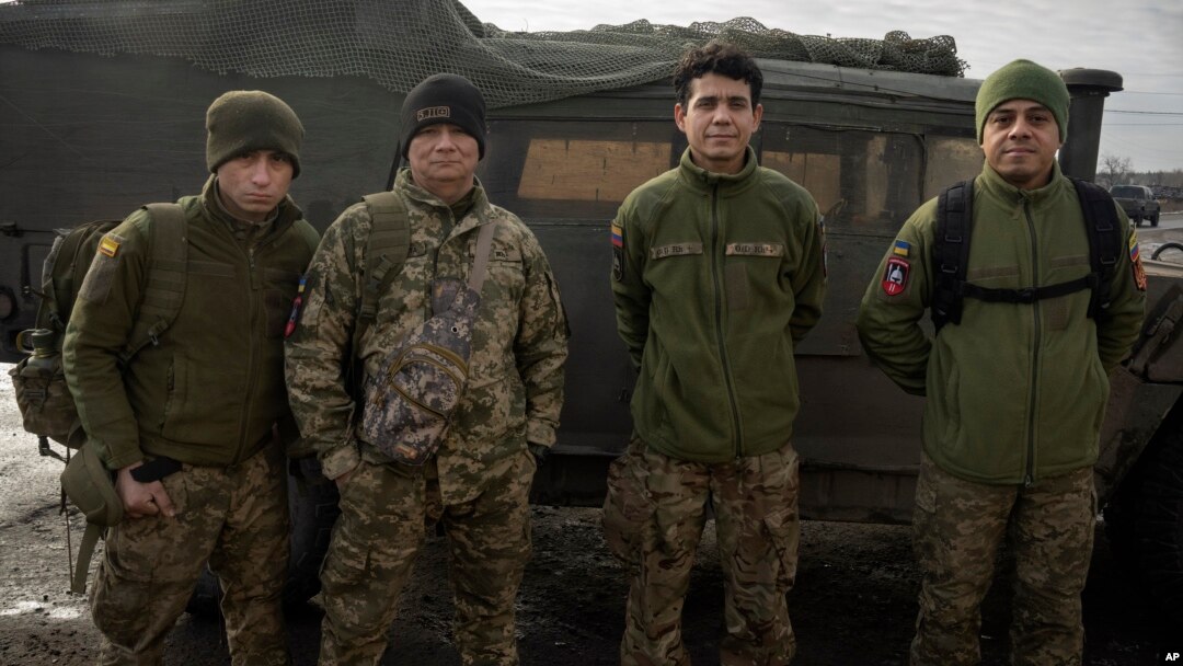 Ukraina qurolli kuchlari safiga qo'shilgan kolumbiyaliklar, Donetsk, 29-yanvar, 2024