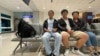 中國公民田永德、韋亞妮和黃星星三人在台灣桃園國際機場。（網絡照片）