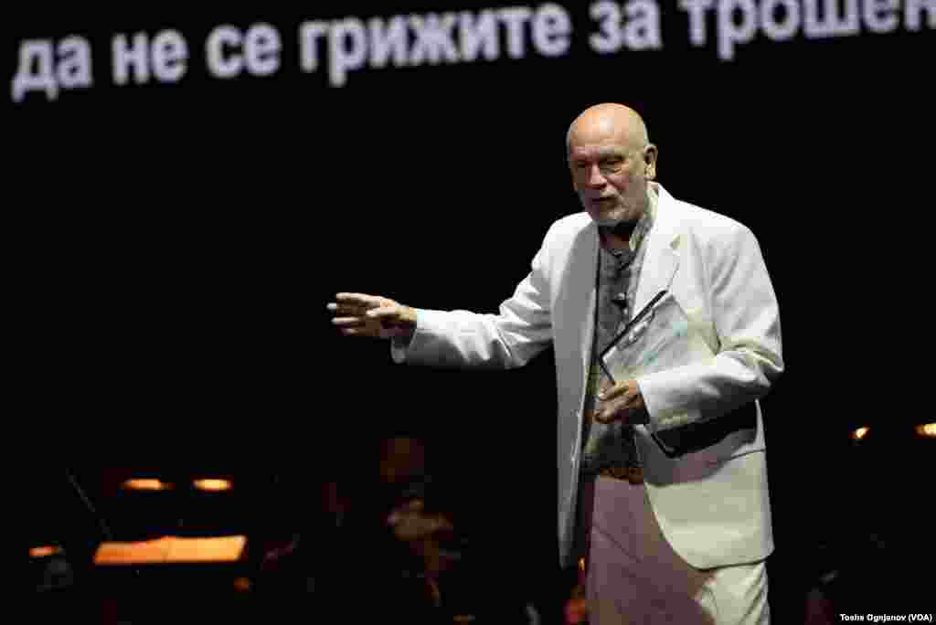 American actor John Malkovich at Ohrid summer festival playing the leading role in The Infernal Comedy: Confessions of a Serial Killer