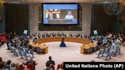 In this photo provided by United Nations Photo, a wide view of the first ever Security Council meeting on artificial intelligence (AI) held, July 18, 2023, at U.N. headquarters in New York. 