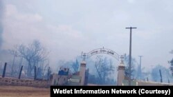 ဝက်လက်မြို့နယ်ထဲမှာ မီးဘေးသင့်ကျေးရွာတခု