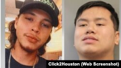 (Từ trái qua phải) Jaydan Vu Nguyen và Polie Phan đã bị đưa về Houston, nơi xảy ra án mạng, sau khi bị công an Việt Nam bắt giữ và trao trả về Mỹ.