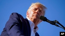 FILE - Former President Donald Trump speaks at a campaign rally at Waco Regional Airport, March 25, 2023, in Waco, Texas. 