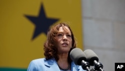 Vice-Presidente dos Estados Unidos, Kamala Harris, discursa em Accra, Gana