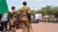 FILE: Gendarmes patrol on Oct. 29, 2018 in Ouahigouya, Burkina Faso. Burkina security forces have come under repeated jihadi attacks. 